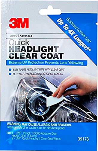 3M 1 Pack Quick Headlight Clear Coat, 39173